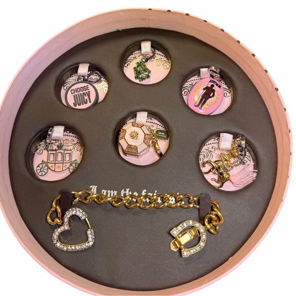 Juicy Couture Jewelry - Juicy Couture Bracelet and 6 Charms Collector’s Set (EUC)